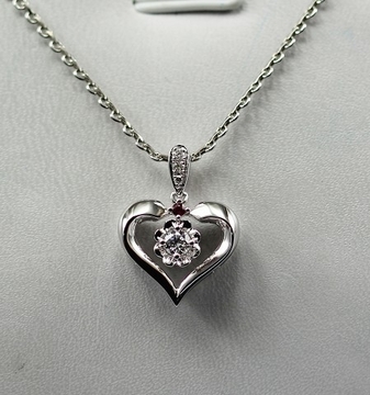 Love Heart 18K White Gold Diamond Necklace Aphrodite Stamp KGS0102P