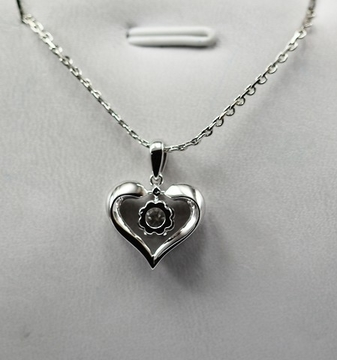 Love Heart 18K White Gold Diamond Necklace Aphrodite Stamp KGS0102P