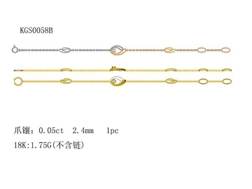 18K Gold with Natural Diamonds Love Plus Series Bracelet KGS0058B