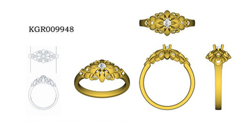 18K White Gold with Natural Diamonds White Snake Series Ring KGR009948