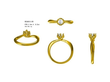 18K Gold Diamond Wedding Ring Aphrodite Stamp KGS0111R