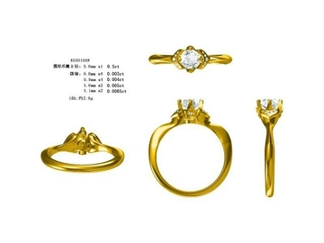 18K Solid Gold Diamond Wedding Ring Aphrodite Stamp KGS0108R