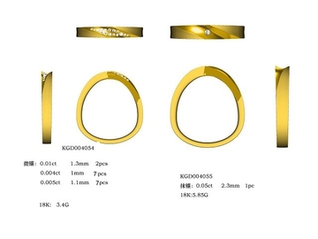 18K Gold Diamond Ring Aphrodite Stamp Series KGD004055