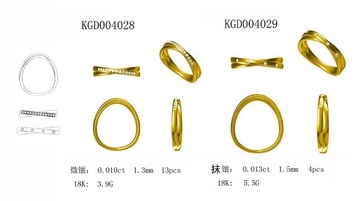 18K Gold Diamond Ring Aphrodite Stamp Love Series KGD004029