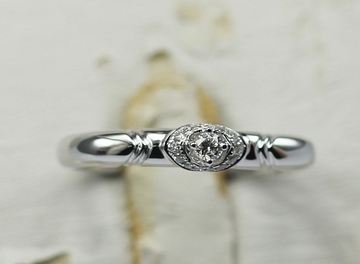18K White Gold Ring with Diamond Ring Cupid Stamp Series KGD003944