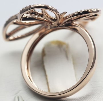 18K Yellow Gold Ring with Diamond Butterfly Ring KGR005490