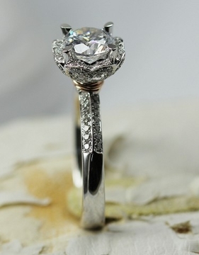 18K White Gold with Natural Diamonds Jane Extravagant Wedding Ring Love Line Series KGR010935