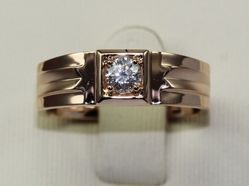 18K Gold with Natural Diamond Mens Ring de Triomphe Series KGM000888