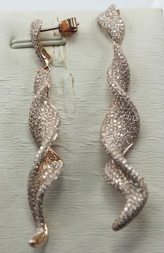 18K Pink Gold Earrings Micro Setting Diamonds Earrings KGE000734