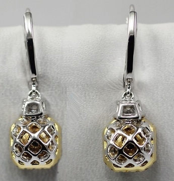 18K Gold with Natural Diamonds Yellow Diamond Series Earrings KGE001467