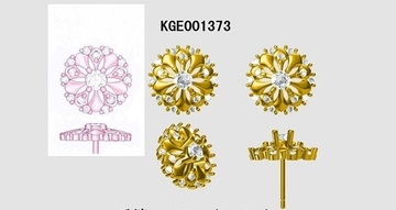 18K White Gold with Natural Diamonds White Snake Series Earrings KGE001373