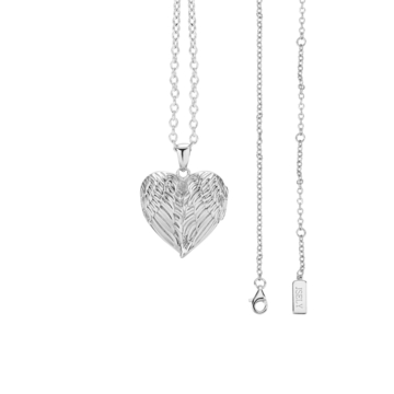 S925 Sterling Silver Angel Wings Heart Necklace Locket
