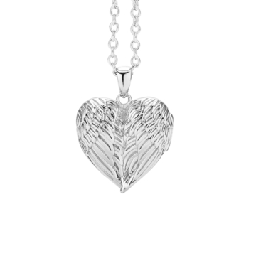 S925 Sterling Silver Angel Wings Heart Necklace Locket
