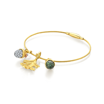 Peppers and Leaf Bracelet in 18K Gold with Diamond