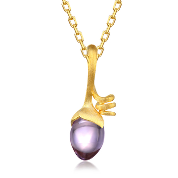 Pepper Necklace in 18K Yellow Gold with Amethyst
