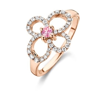 Lace Ring in 18K Pink Gold with Diamond